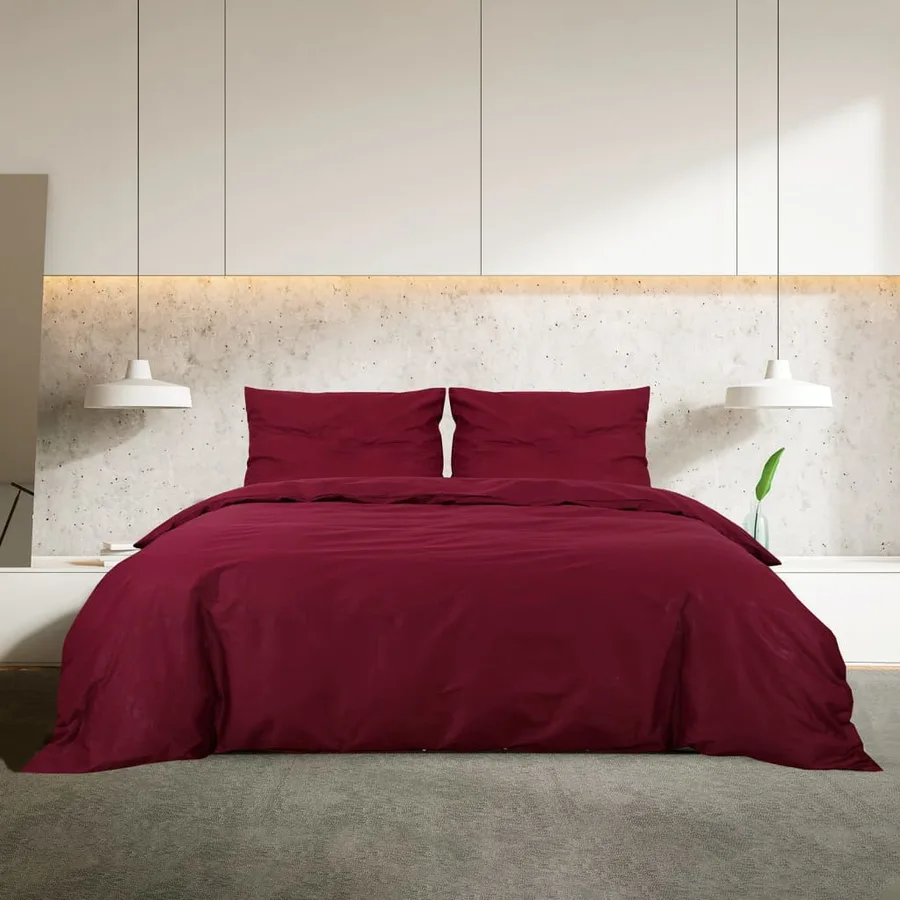 Ensemble de housse de couette Bordeaux 260x240 cm Microfibre - 3