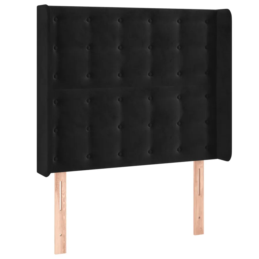 Tête de lit avec oreilles Noir 93x16x118/128 cm Velours - 2