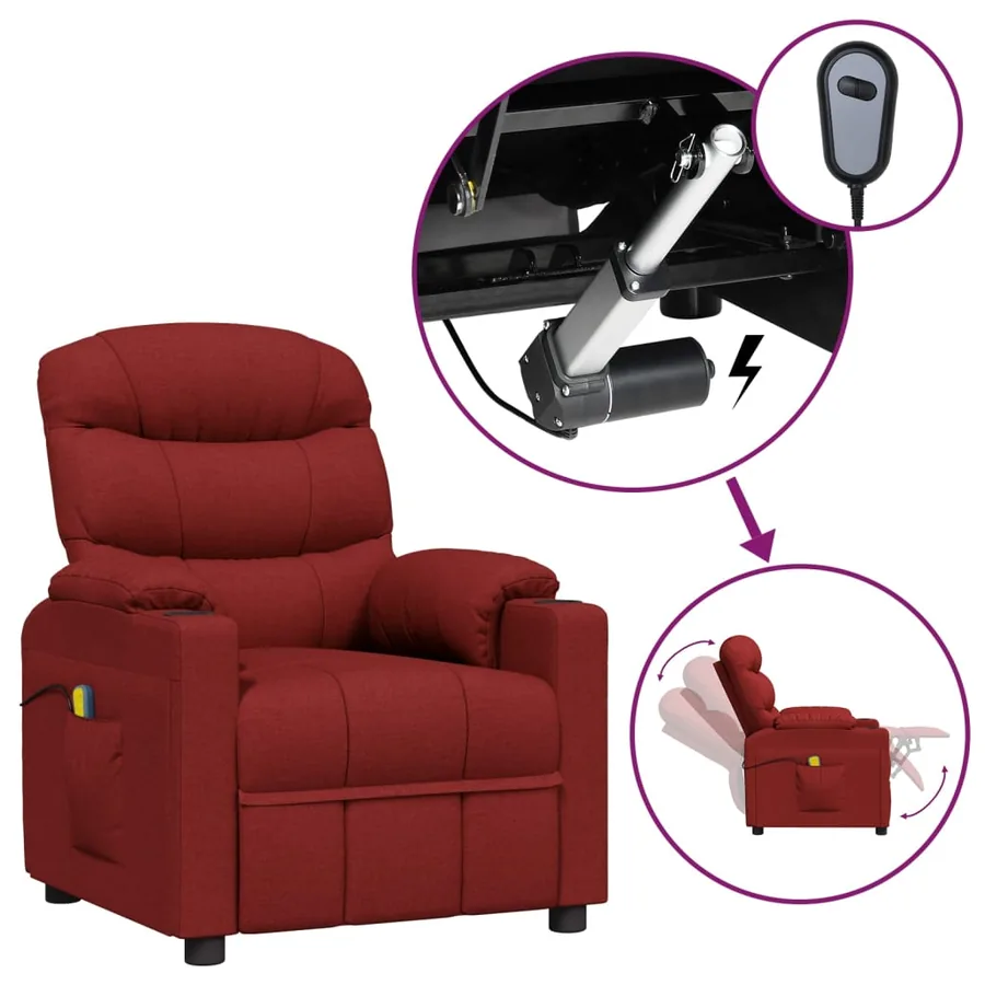 Fauteuil électrique de massage Bordeaux Tissu