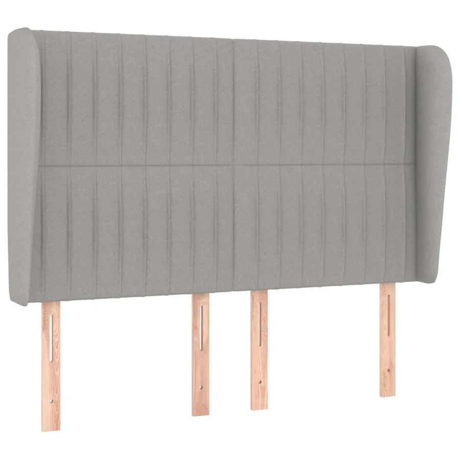 Tête de lit avec oreilles Gris clair 147x23x118/128 cm Tissu - 2