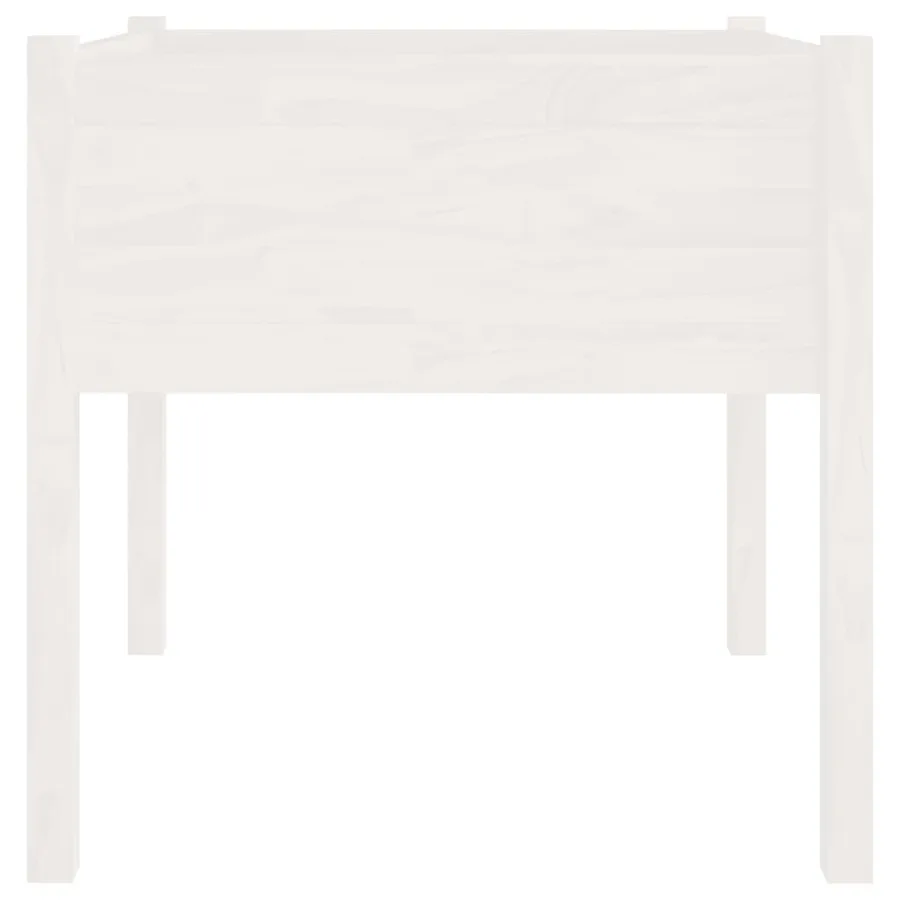 Jardinière blanc 70x70x70 cm bois de pin massif - 4