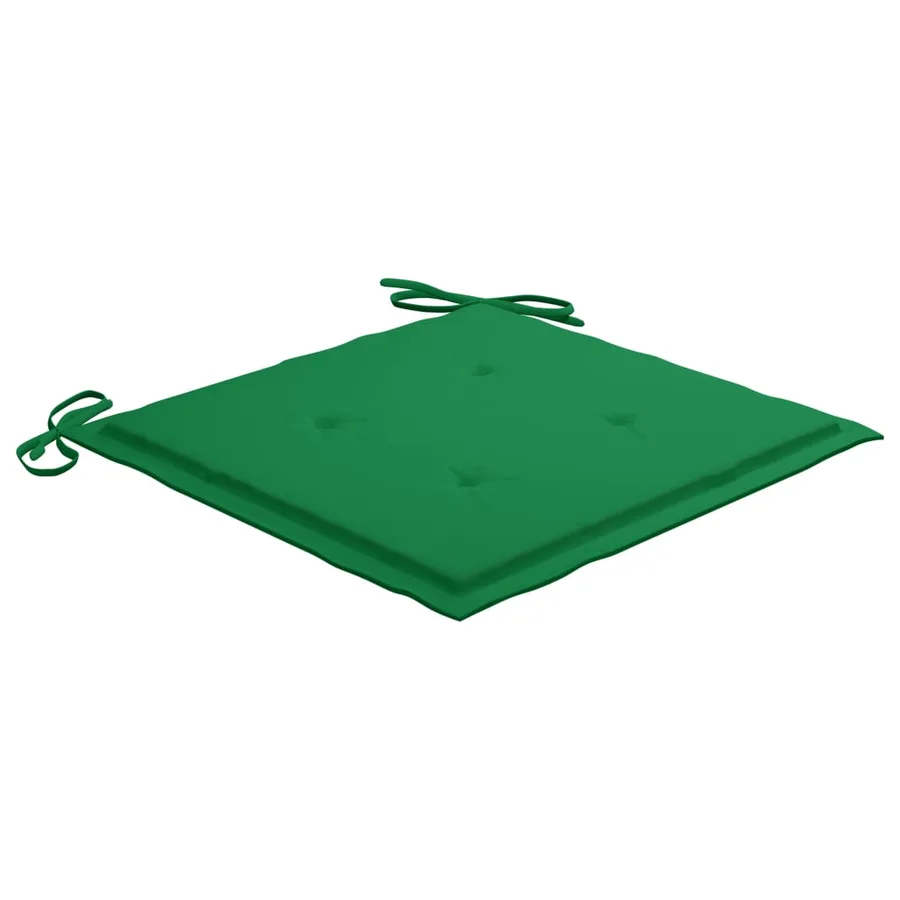 Chaise à bascule avec coussin vert Bois de teck solide - 7