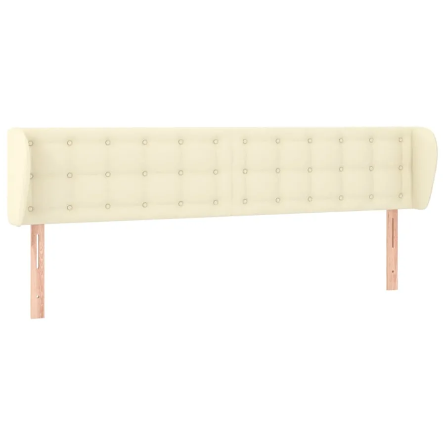 Tête de lit avec oreilles Crème 183x23x78/88 cm Similicuir - 2