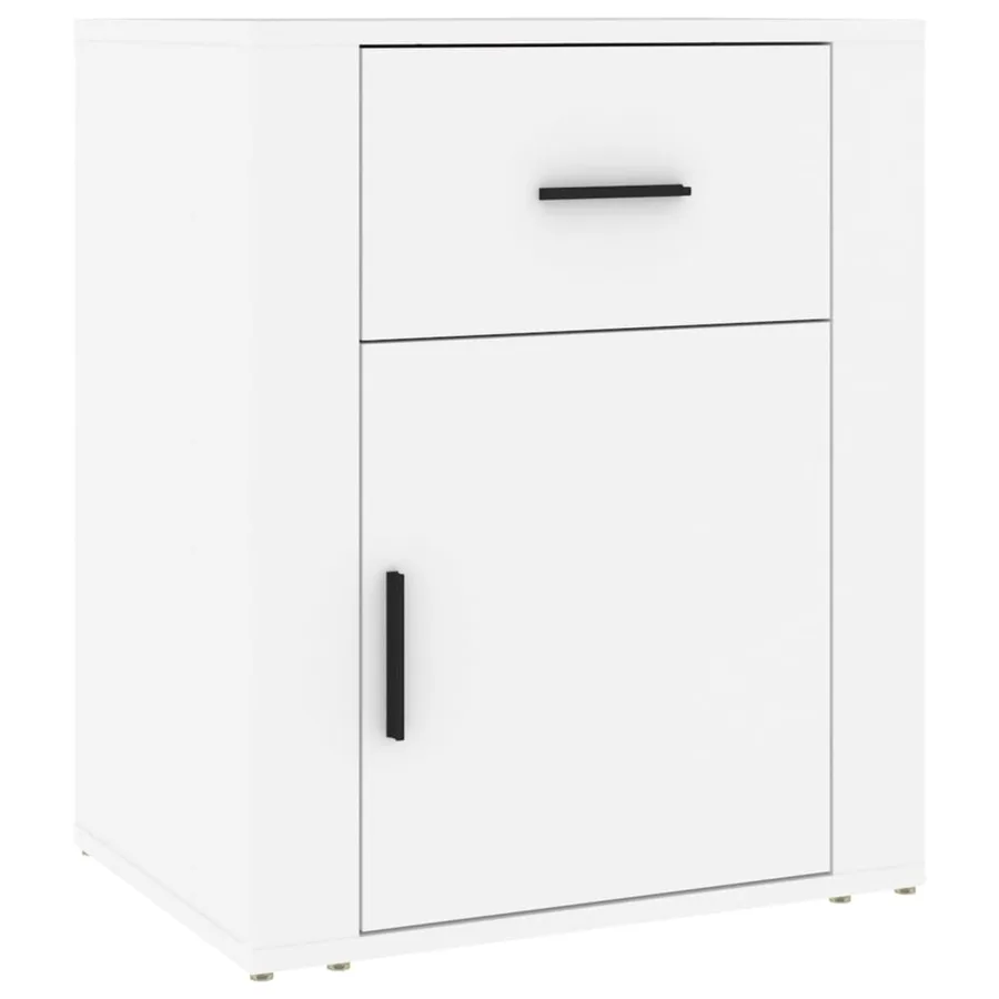 Table de chevet Blanc 50x36x60 cm Bois d'ingénierie - 2