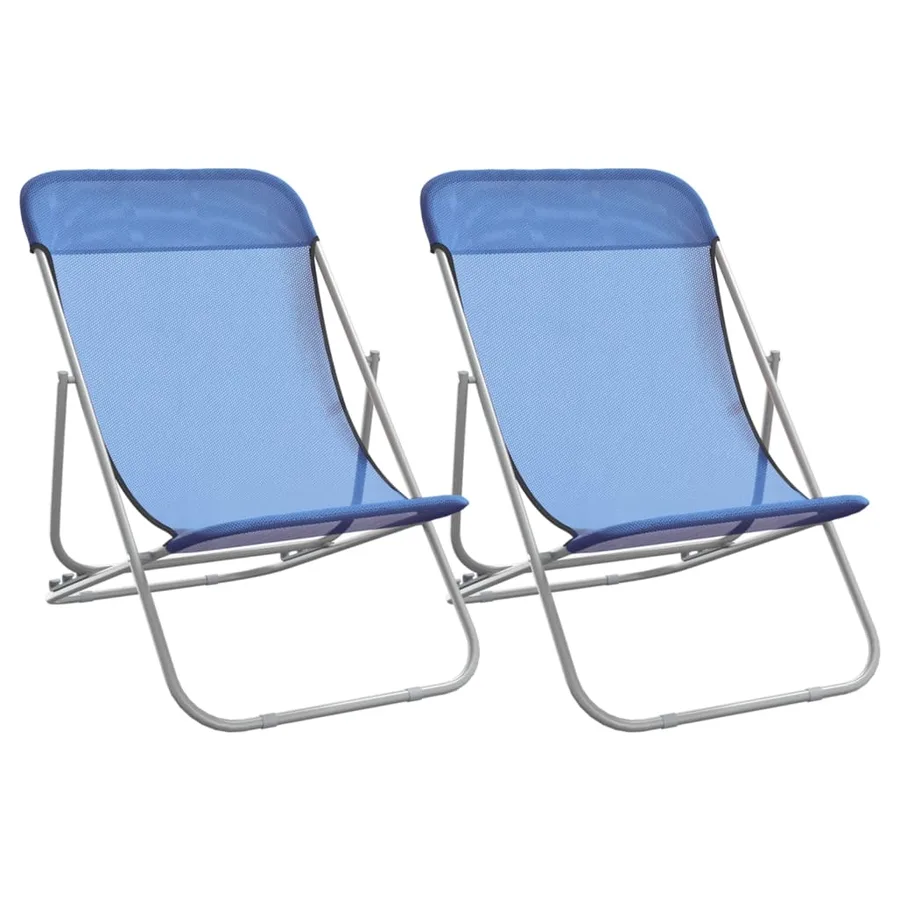 Chaises plage pliantes lot de 2 textilène acier enduit poudre - 2