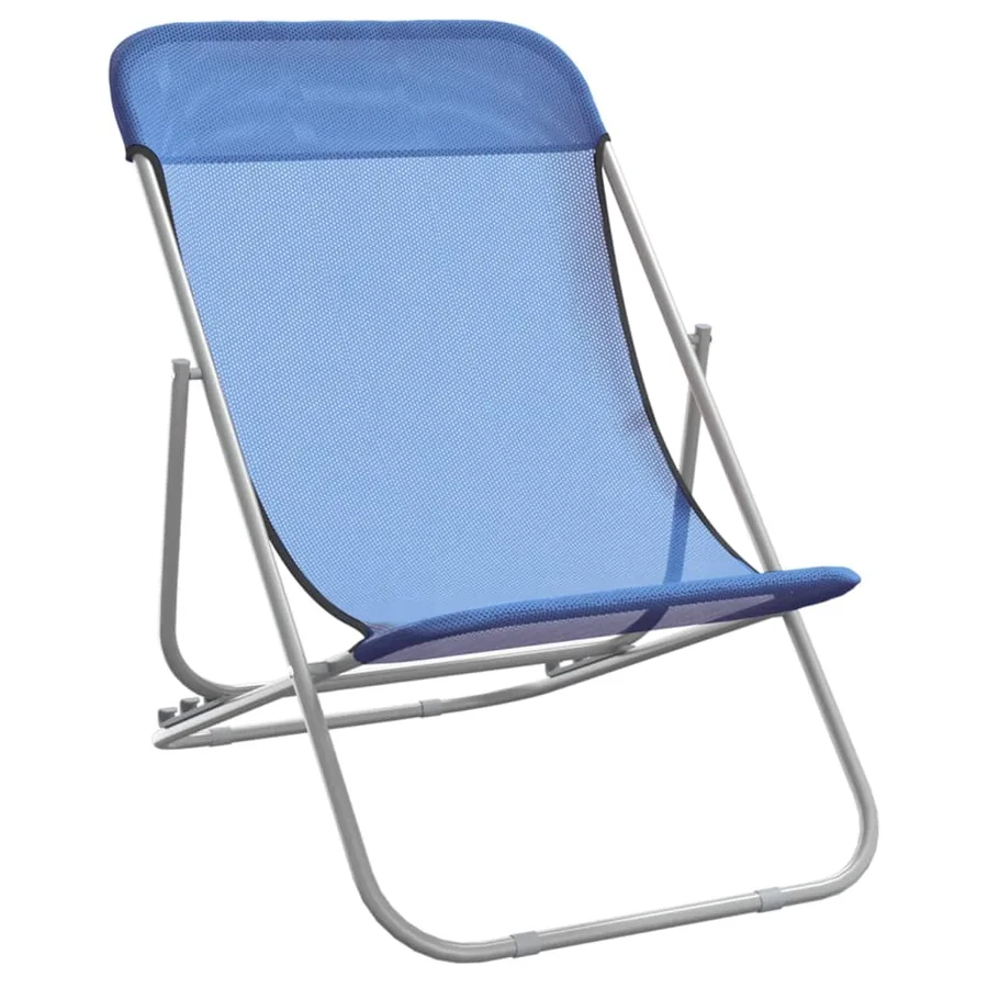 Chaises plage pliantes lot de 2 textilène acier enduit poudre - 3