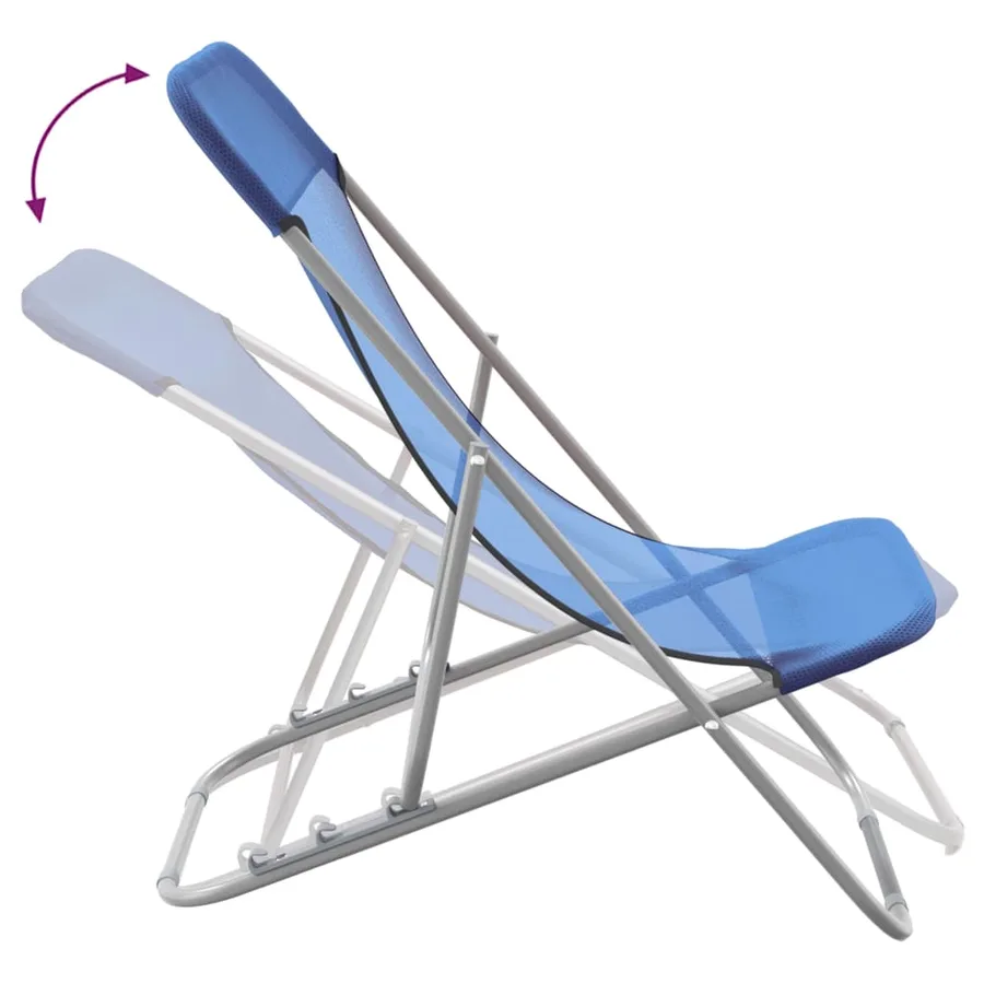 Chaises plage pliantes lot de 2 textilène acier enduit poudre - 7