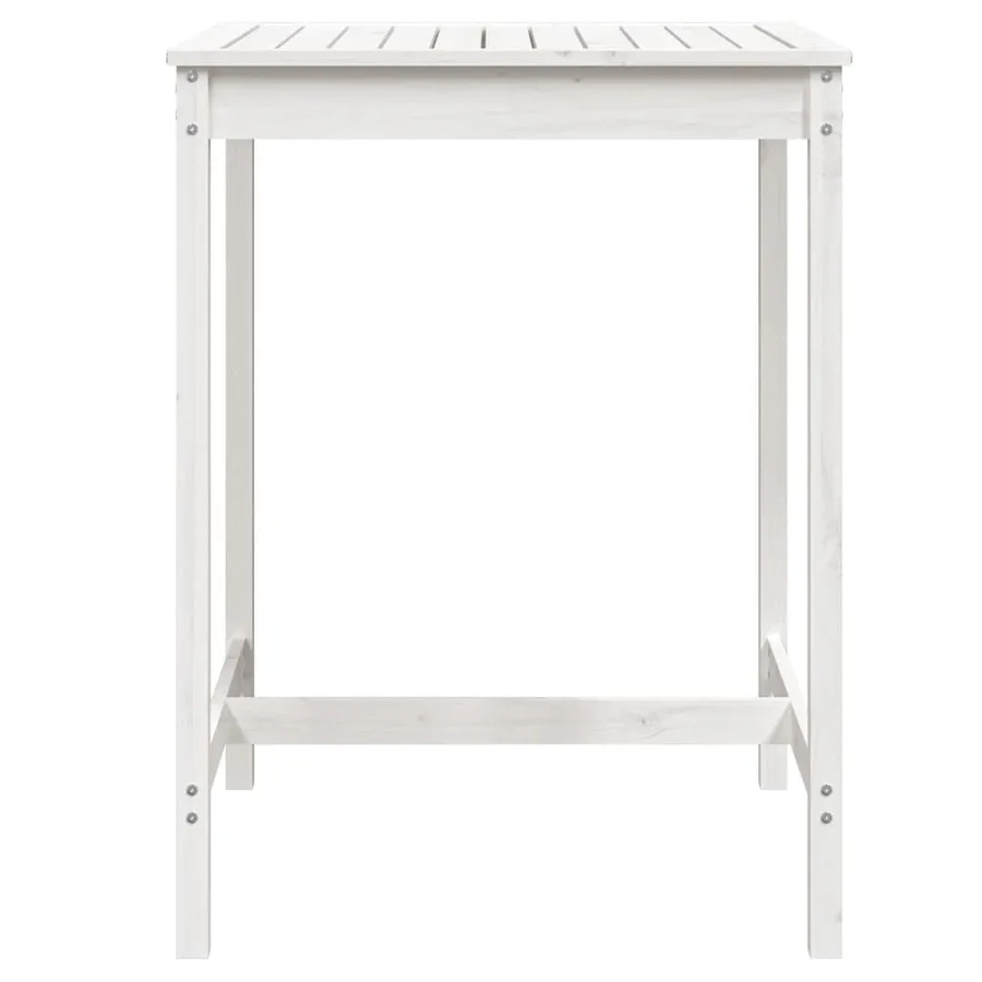 Table de jardin blanc 82,5x82,5x110 cm bois massif de pin - 4
