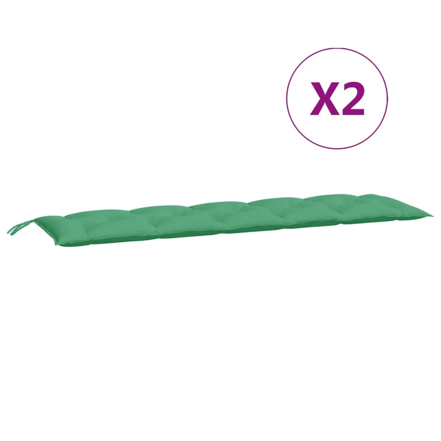Coussins de banc jardin lot de 2 vert 180x50x7 cm tissu Oxford - 5