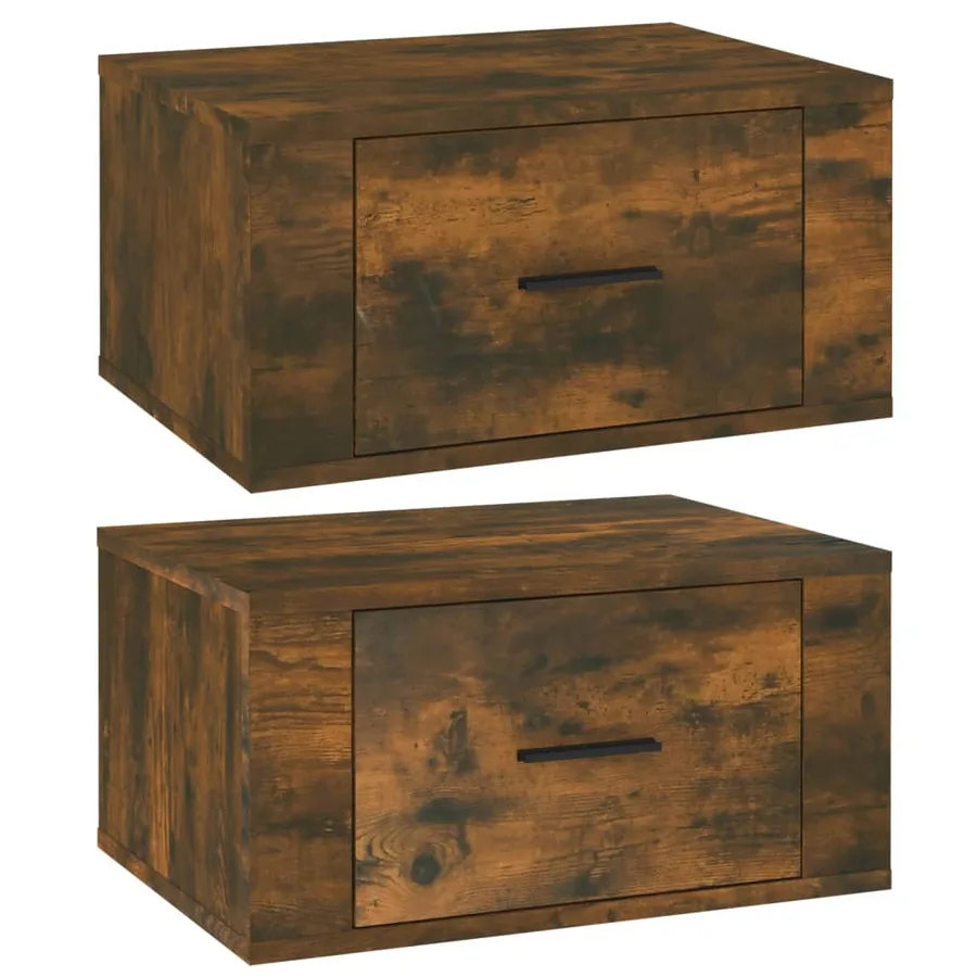 Tables de chevet murales 2 pcs Chêne fumé 50x36x25 cm - 2