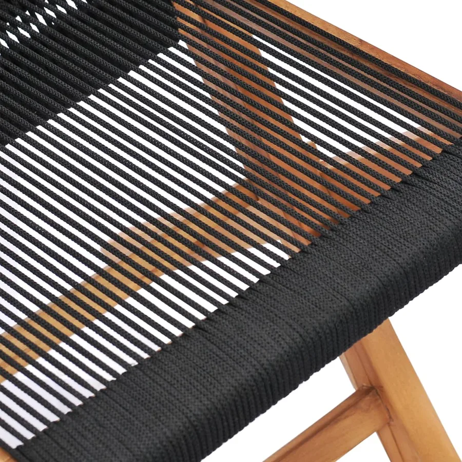 Chaises pliables de jardin lot de 2 Bois teck solide et corde - 7