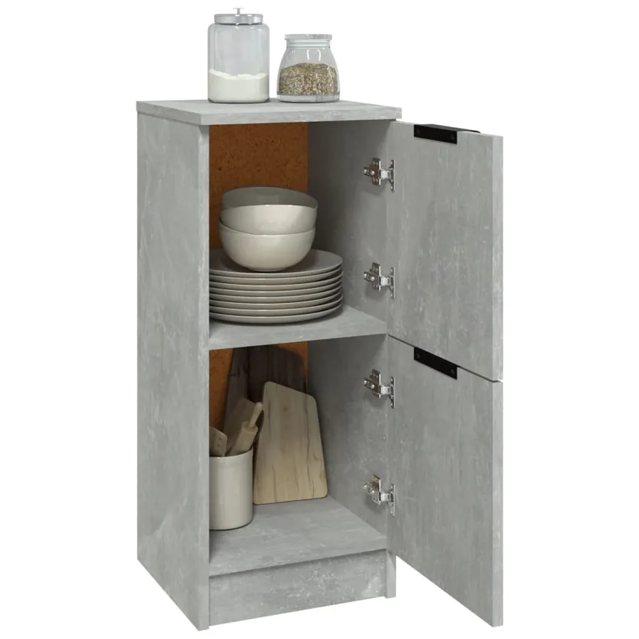 Buffets 2 pcs Gris béton 30x30x70 cm Bois d'ingénierie - 7