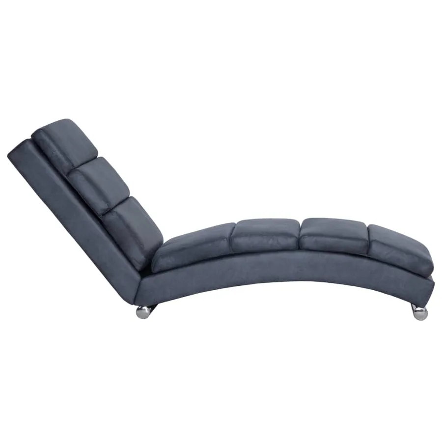 Chaise longue Gris Similicuir daim - 3