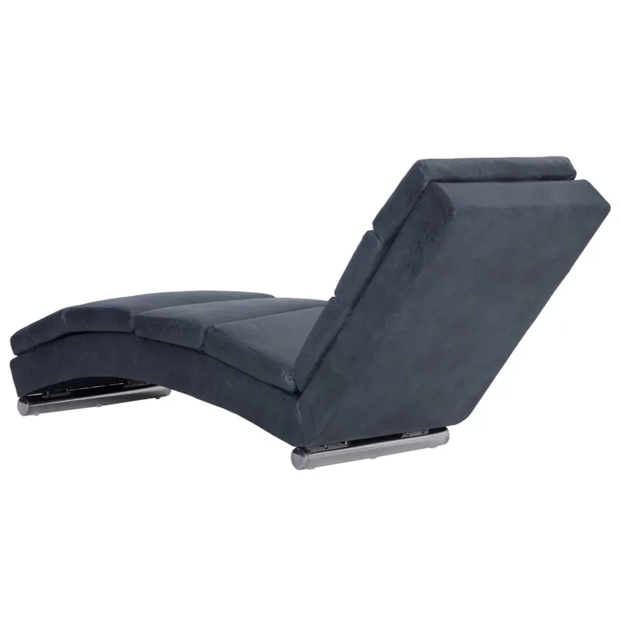 Chaise longue Gris Similicuir daim - 4