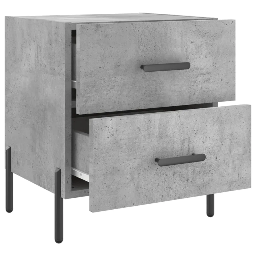 Table de chevet gris béton 40x35x47,5 cm bois d’ingénierie - 5