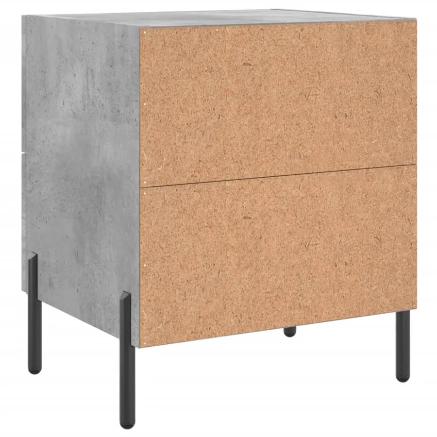 Table de chevet gris béton 40x35x47,5 cm bois d’ingénierie - 8