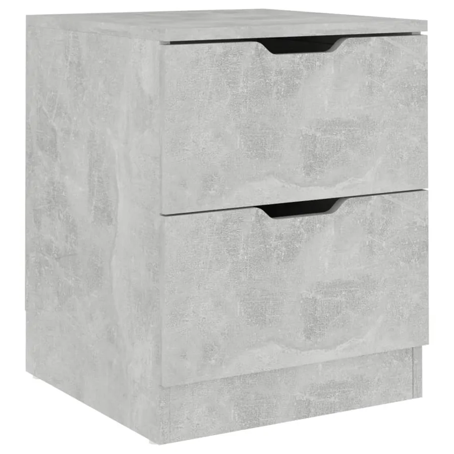 Table de chevet gris béton 40x40x50 cm bois d’ingénierie - 2