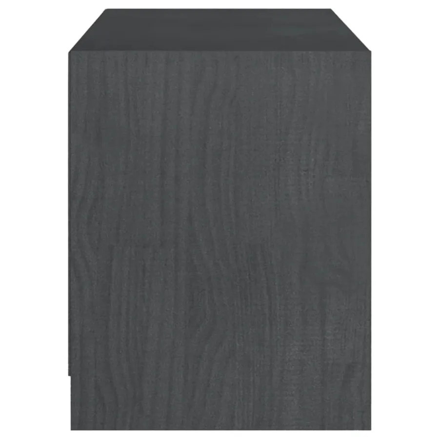 Meuble TV Gris 104x33x41 cm Bois de pin massif - 6