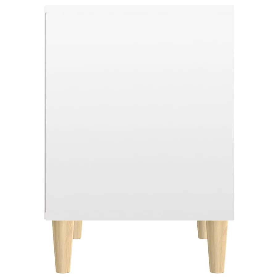Table de chevet Blanc brillant 40x35x50 cm Bois d’ingénierie - 6