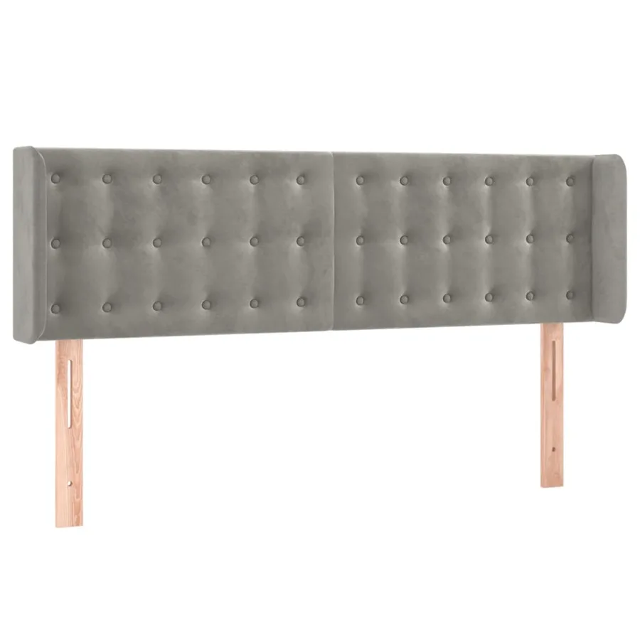 Tête de lit à LED Gris clair 147x16x78/88 cm Velours - 3
