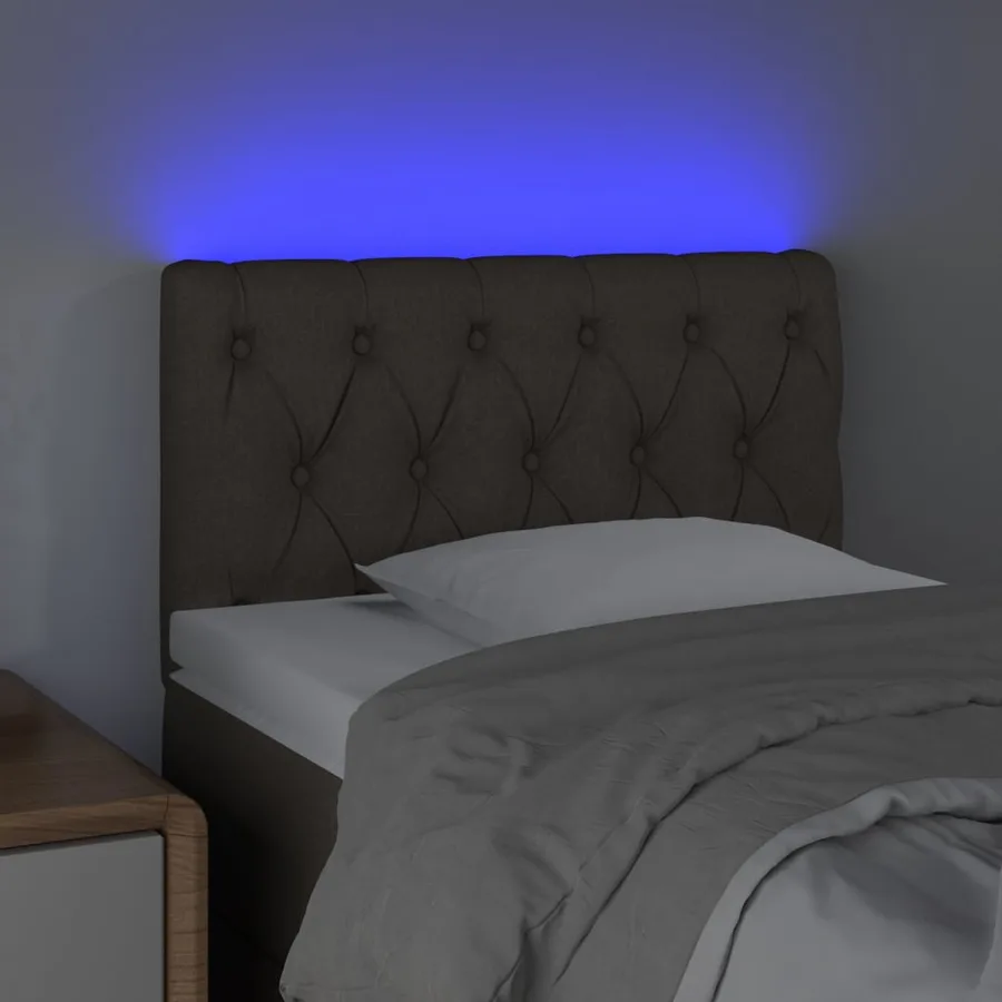 Tête de lit à LED Taupe 80x7x78/88 cm Tissu - 3