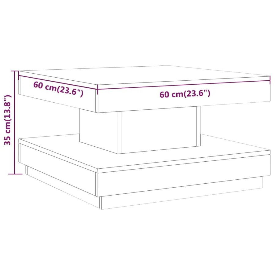 Table basse Marron clair 60x60x35 cm MDF - 6