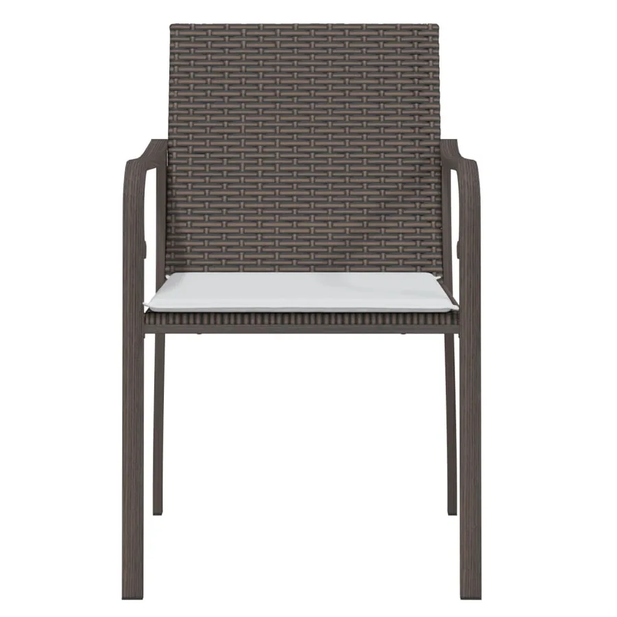 Chaises de jardin et coussins lot de 4 marron 56x59x84 cm rotin - 4