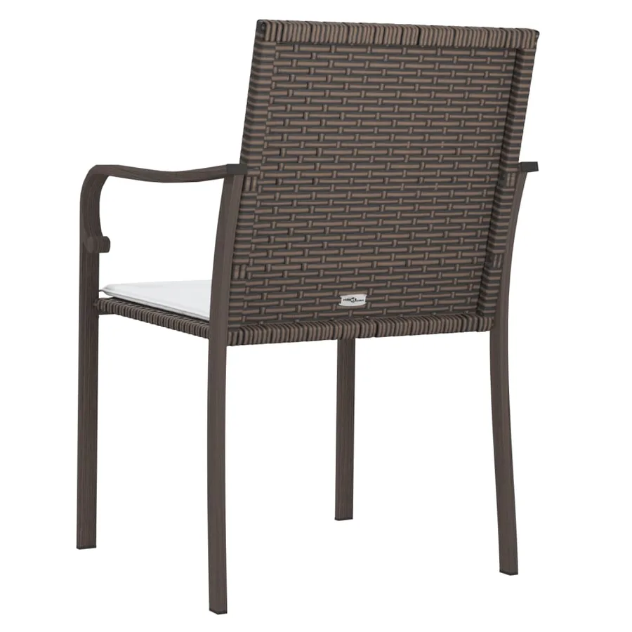 Chaises de jardin et coussins lot de 4 marron 56x59x84 cm rotin - 6