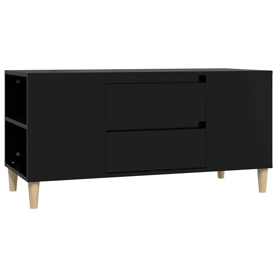 Meuble TV Noir 102x44,5x50 cm Bois d'ingénierie - 2