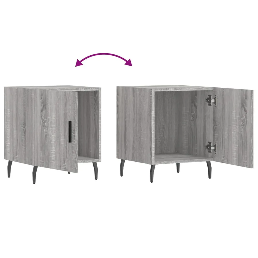 Tables de chevet 2 pcs sonoma gris 40x40x50cm bois d'ingénierie - 10