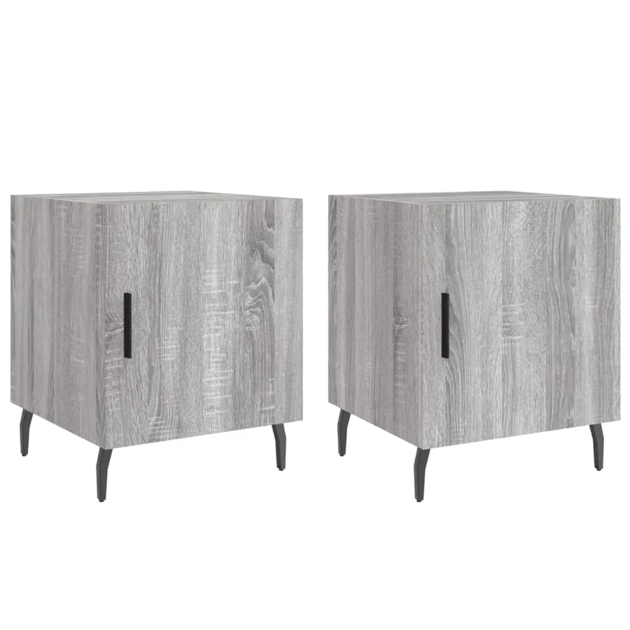 Tables de chevet 2 pcs sonoma gris 40x40x50cm bois d'ingénierie - 2