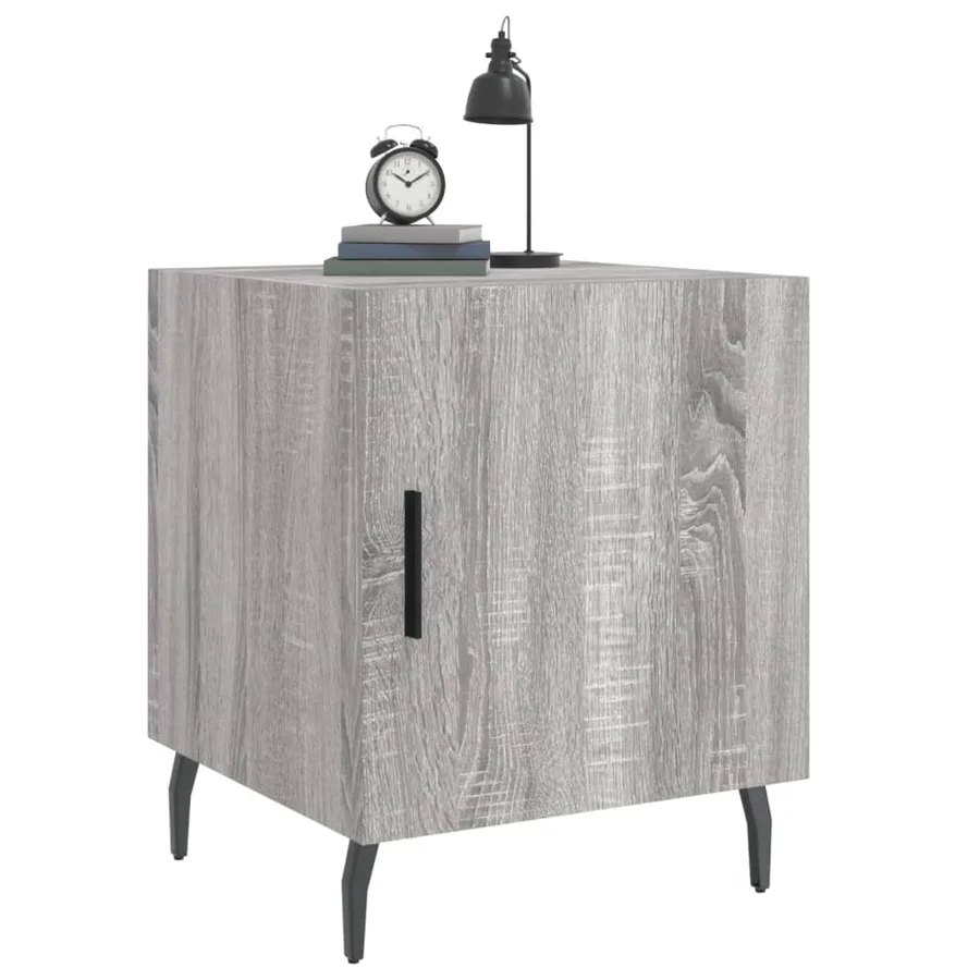 Tables de chevet 2 pcs sonoma gris 40x40x50cm bois d'ingénierie - 4