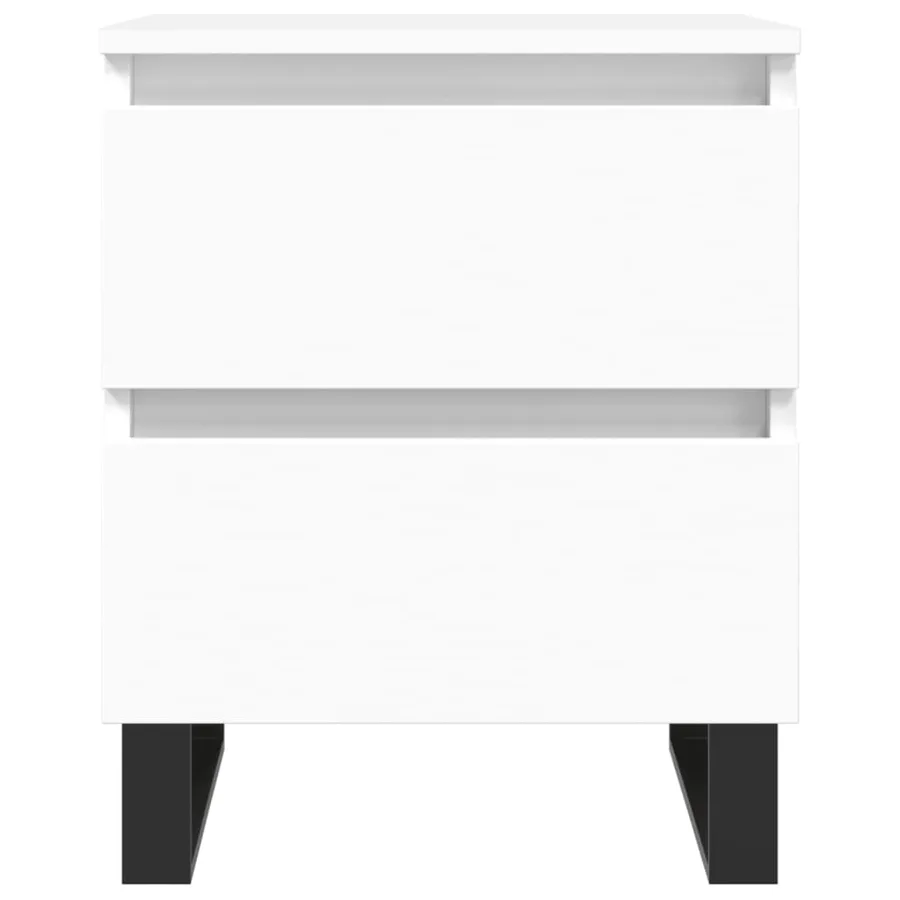 Tables de chevet 2 pcs blanc 40x35x50 cm bois d’ingénierie - 5