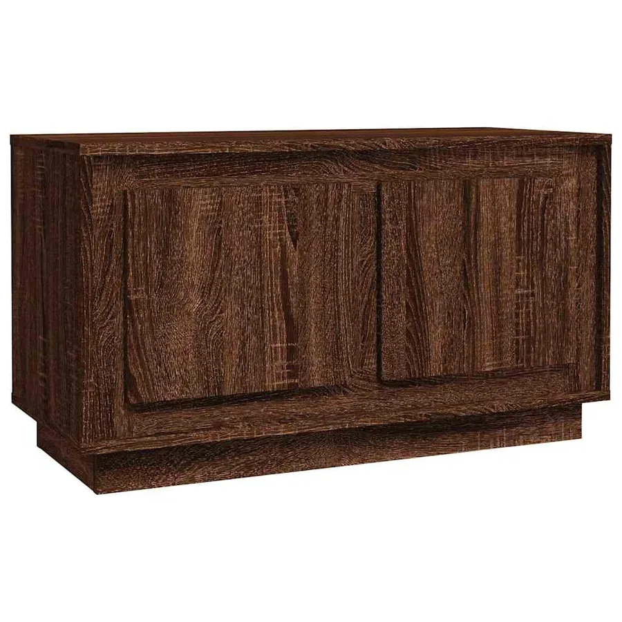 Meuble TV chêne marron 80x35x45 cm bois d'ingénierie - 2