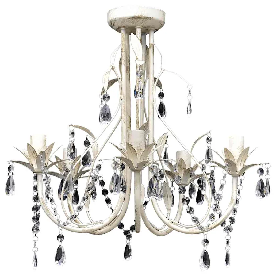 Lustre suspendu en cristal 5 douilles d'ampoule - 2
