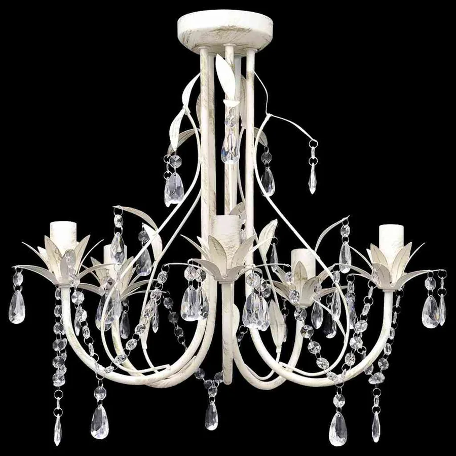 Lustre suspendu en cristal 5 douilles d'ampoule - 4