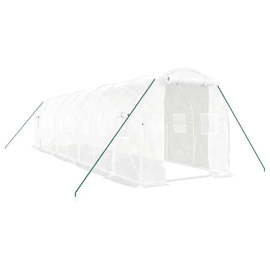 Serre avec cadre en acier blanc 16 m² 8x2x2 m - 2