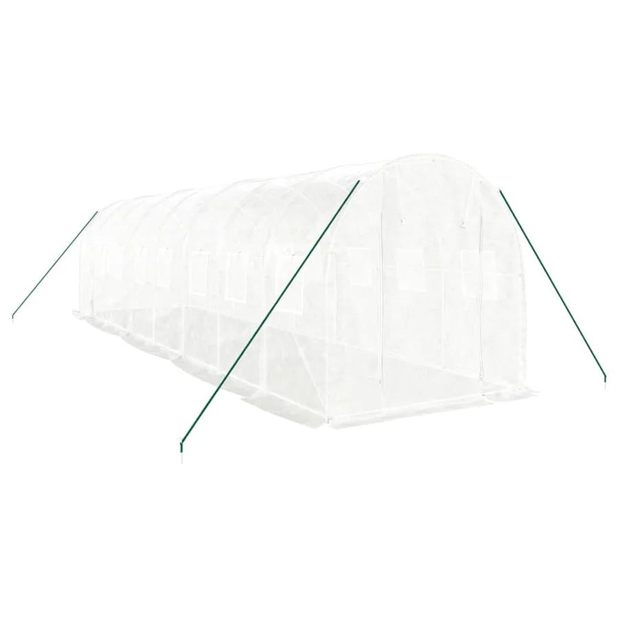 Serre avec cadre en acier blanc 16 m² 8x2x2 m - 3