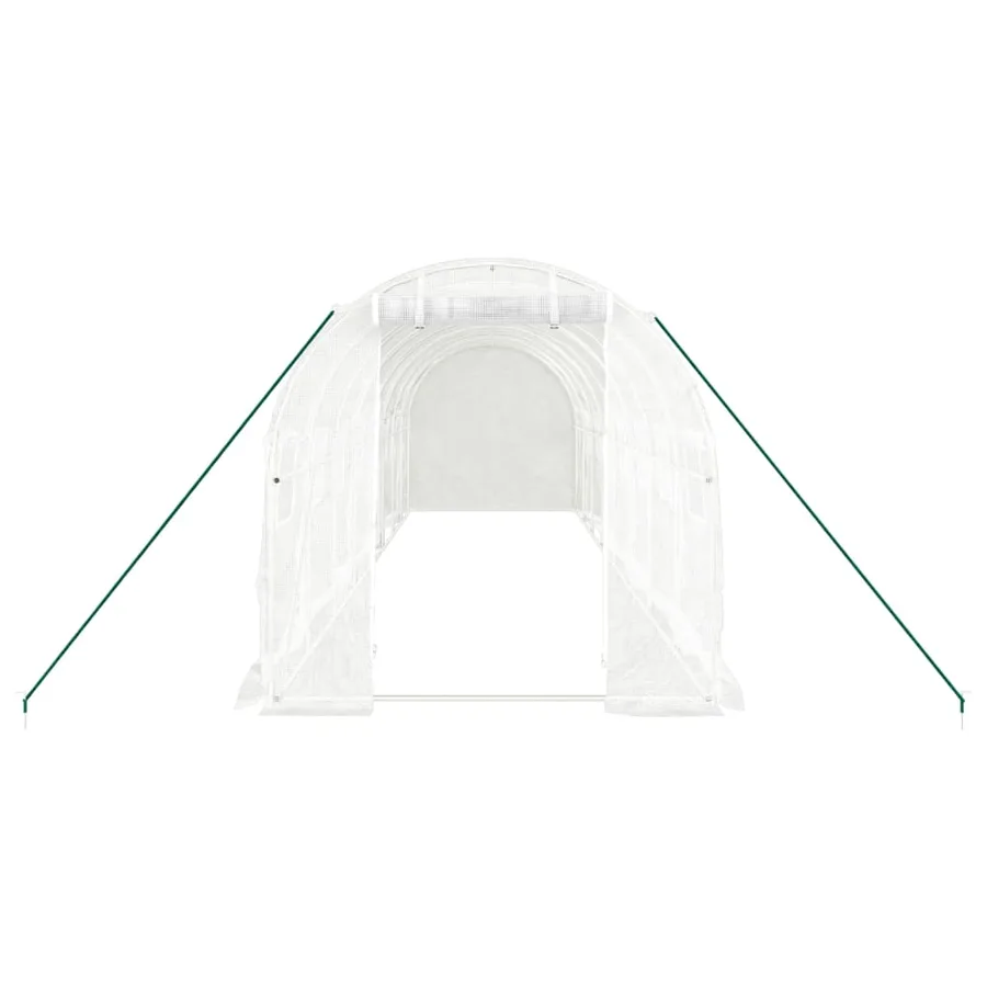 Serre avec cadre en acier blanc 16 m² 8x2x2 m - 4