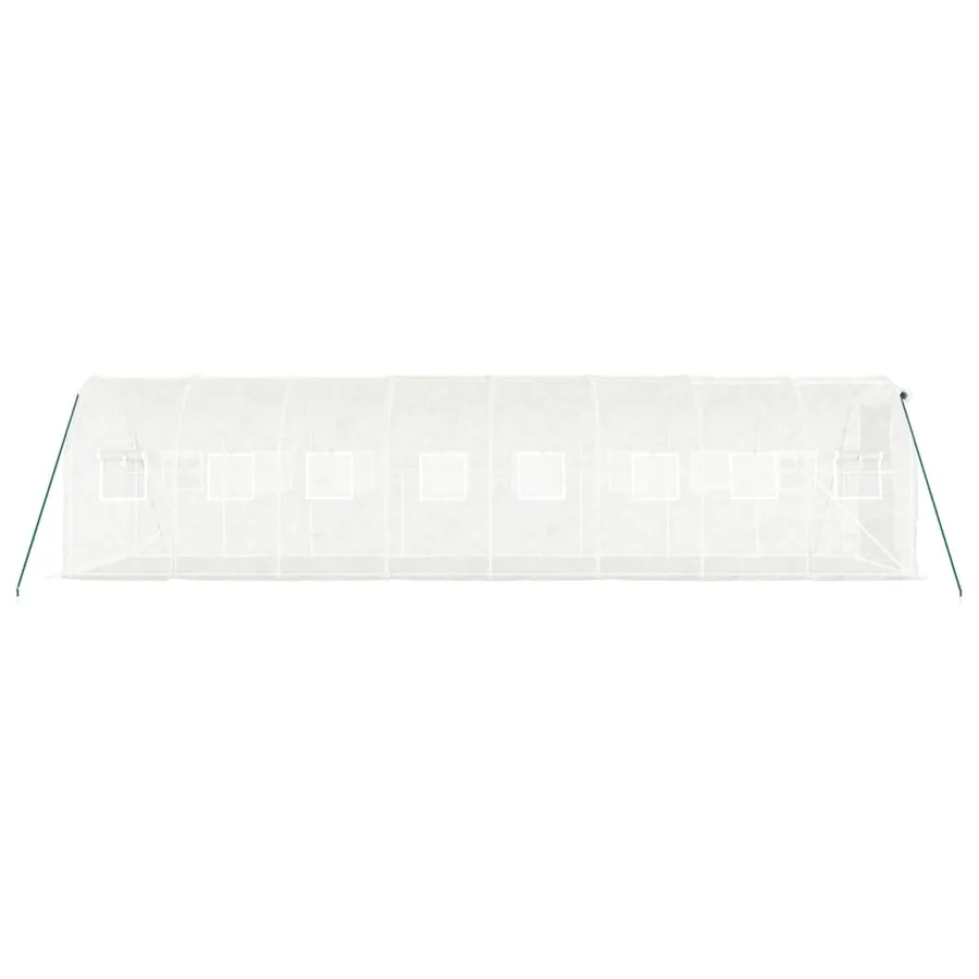 Serre avec cadre en acier blanc 16 m² 8x2x2 m - 5