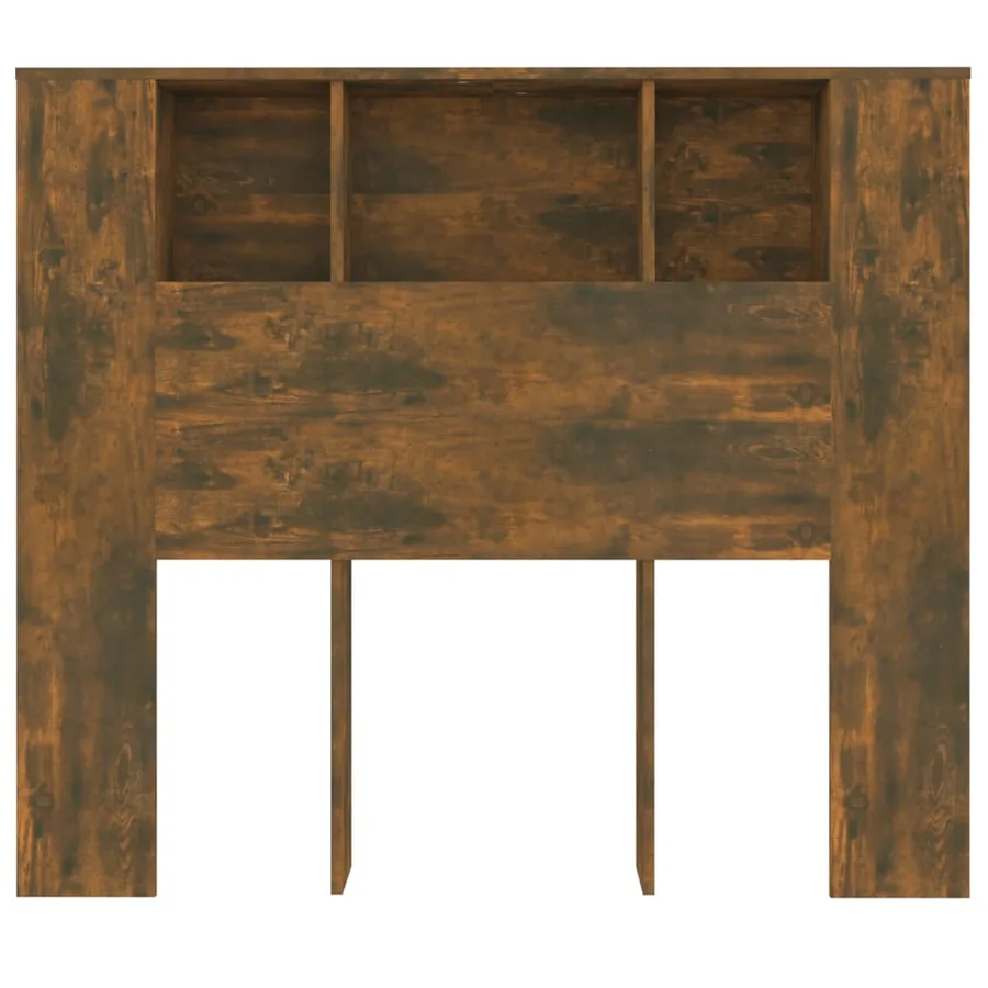 Armoire de tête de lit chêne fumé 120x18,5x102,5 cm - 4