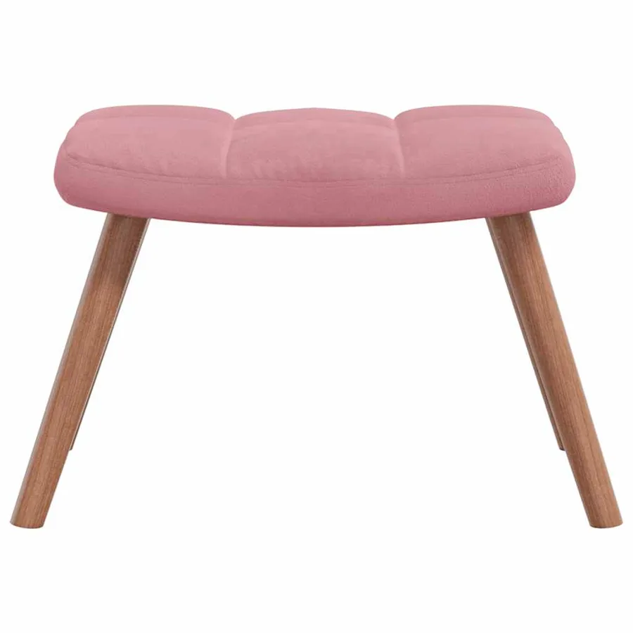 Chaise à bascule avec repose-pied Rose Velours - 5