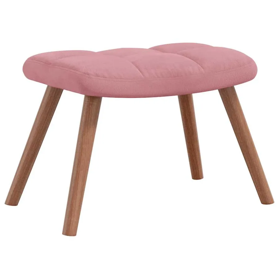 Chaise à bascule avec repose-pied Rose Velours - 8
