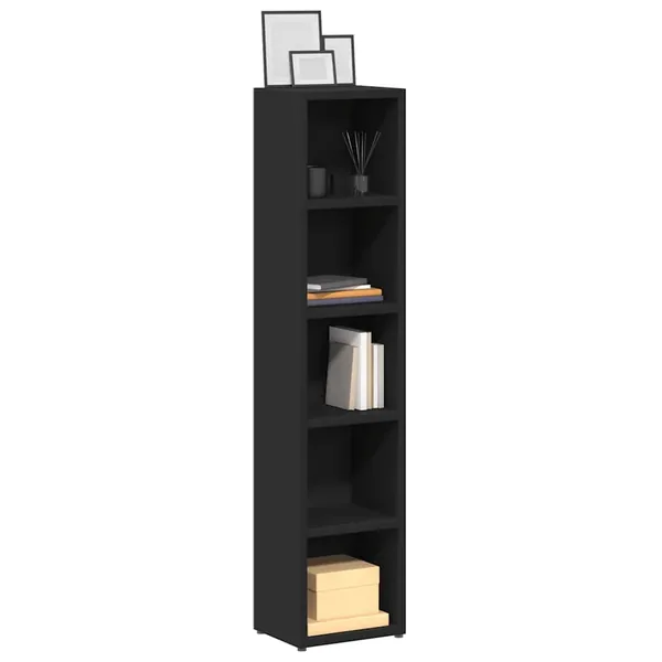 Armoires à CD 2 pcs Noir 21x16x93,5 cm Aggloméré