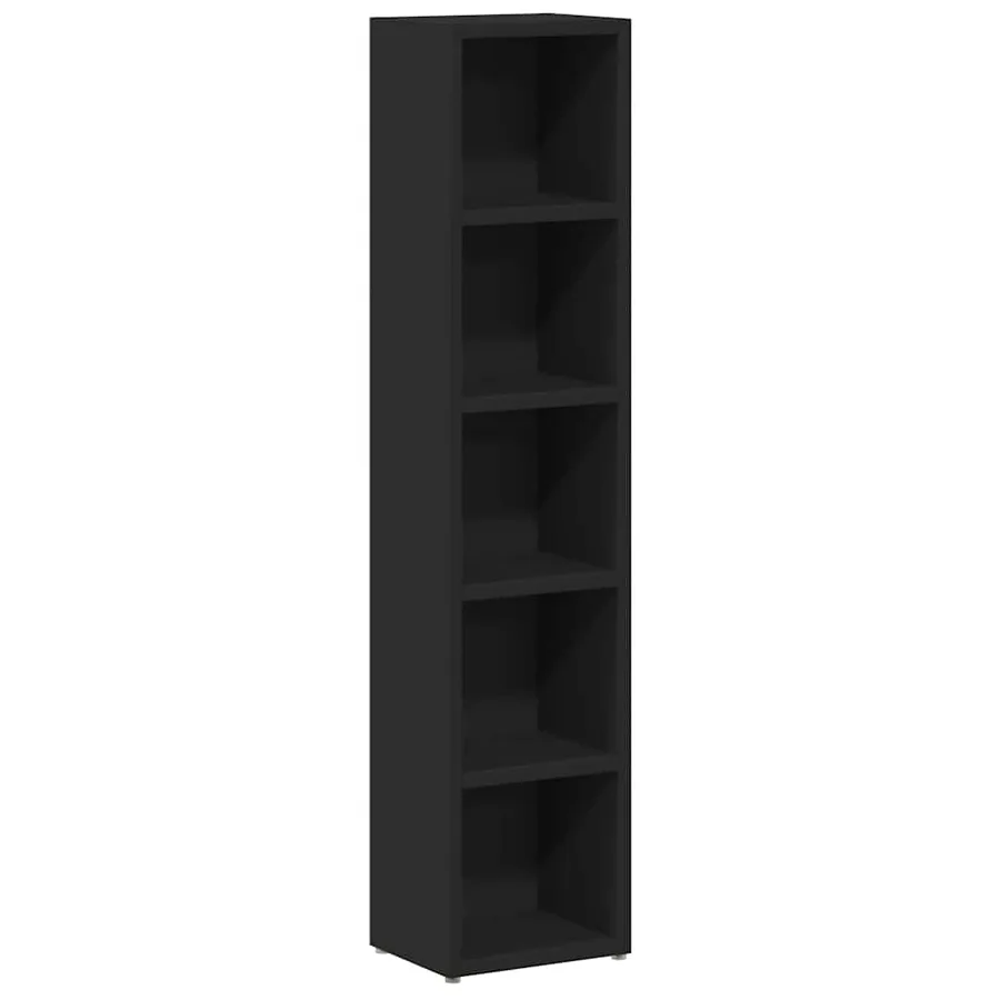 Armoires à CD 2 pcs Noir 21x16x93,5 cm Aggloméré - 4