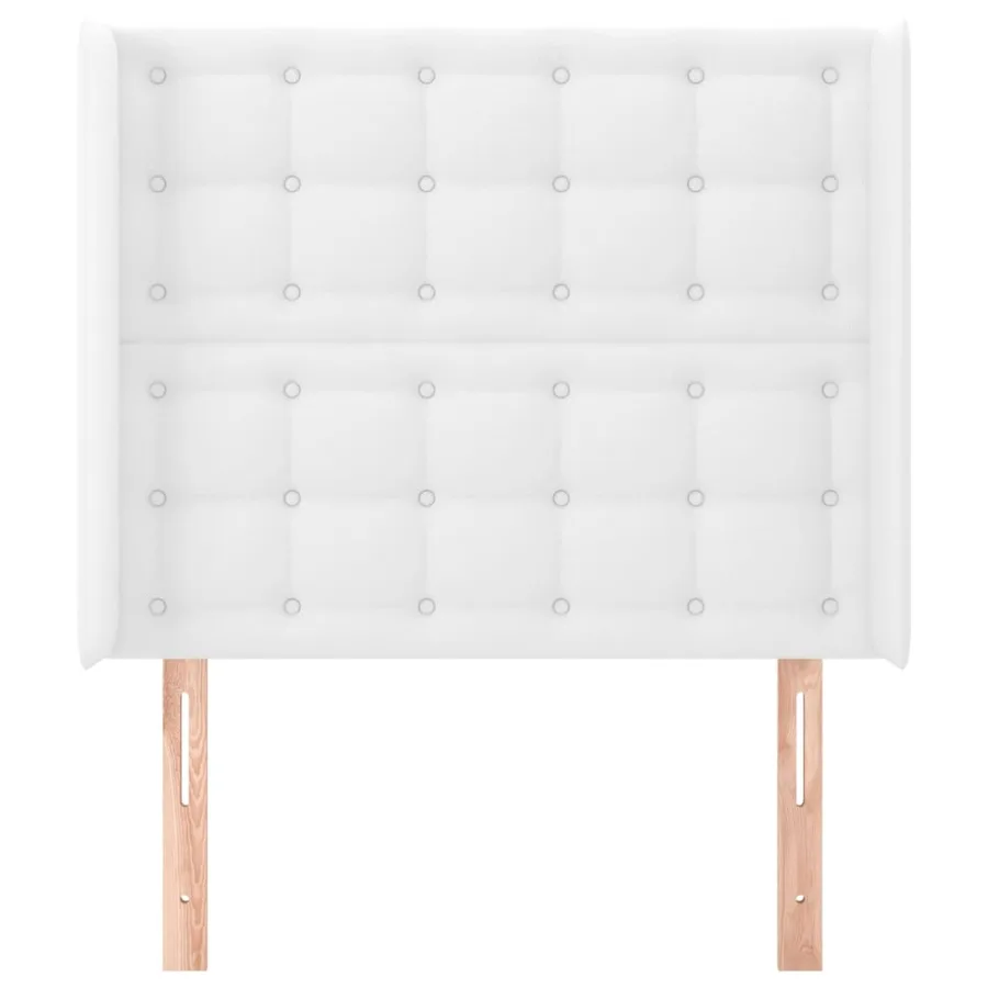Tête de lit avec oreilles Blanc 93x16x118/128 cm Similicuir - 3