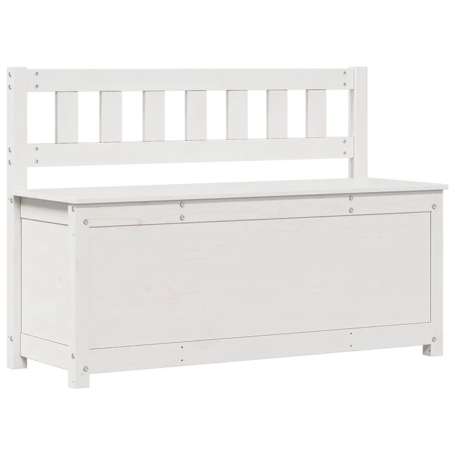 Banc Blanc 110x41x76,5 cm Bois de pin massif - 2