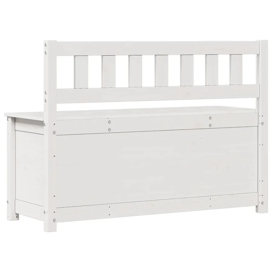 Banc Blanc 110x41x76,5 cm Bois de pin massif - 7