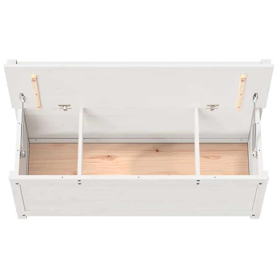 Banc Blanc 110x41x76,5 cm Bois de pin massif - 8