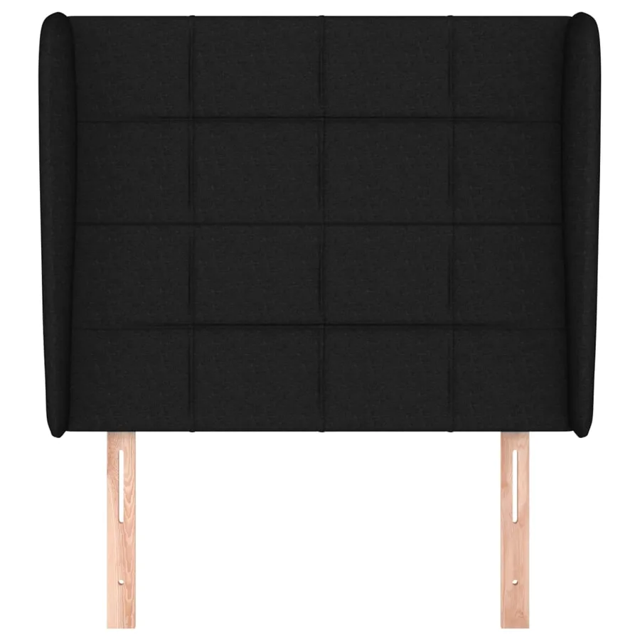 Tête de lit avec oreilles Noir 83x23x118/128 cm Tissu - 3
